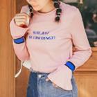 Letter Embroidered Long-sleeve T-shirt