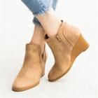 Pointed Wedge Ankle Boots