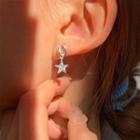 Rhinestone Star Drop Earring Eh1460 - Silver - One Size
