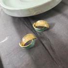 Glaze Alloy Earring Type A - 1 Pair - Gold - One Size
