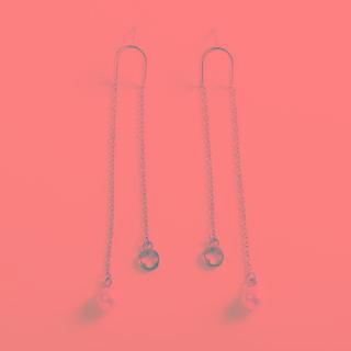 925 Sterling Silver Faux Pearl Drop Earring 1 Pair - White Gold - One Size