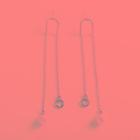 925 Sterling Silver Faux Pearl Drop Earring 1 Pair - White Gold - One Size
