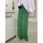 Patterned Straight Leg Pants Green - One Size