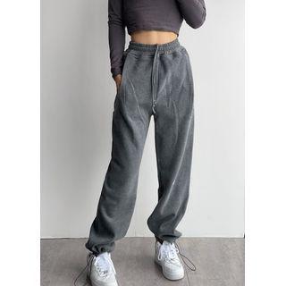 Fleece-lined Drawstring Sports Pants