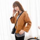 Faux-suede Placket-open Cropped Coat