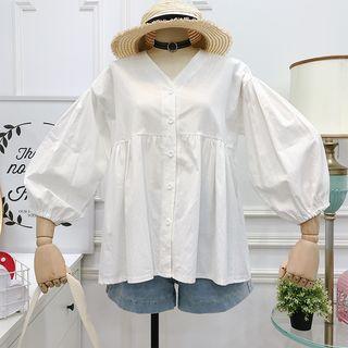 Loose-fit Collarless Blouse