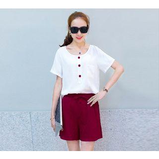 Set: Short-sleeve T-shirt + Wide Leg Shorts