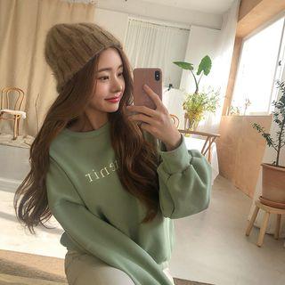 Fleece-lined Lettered Sweatshirt