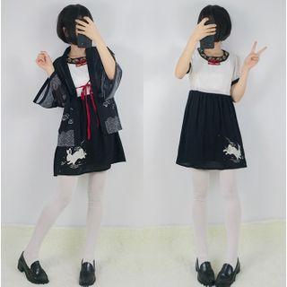 Short-sleeve A-line Dress / Light Jacket / Set