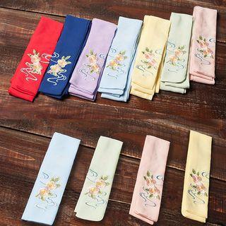 Flower Embroidered Hair Tie