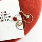 Faux Pearl Circle Statement Earring