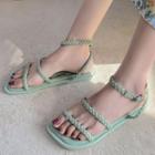 Woven Ankle Strap Sandals