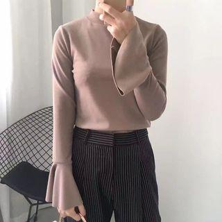 Fluted Long-sleeve T-shirt