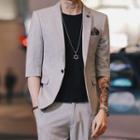 Set: 3/4-sleeve Blazer + Cropped Dress Pants