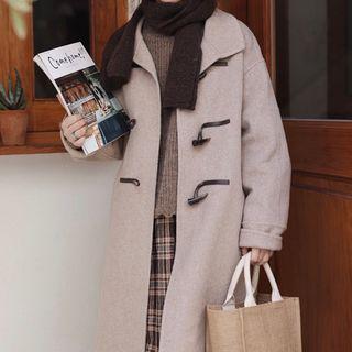 Toggle Button Woolen Coat Mauve Almond - One Size