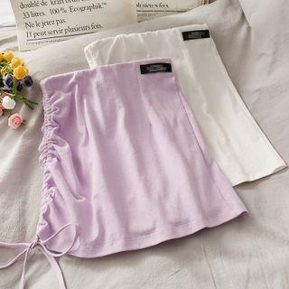 High-waist Drawstring Mini Skirt