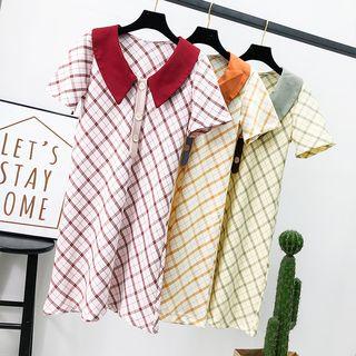 Peter Pan-collar Argyle Polo Dress