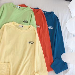 Long-sleeve T-shirt Lettering Blue- M