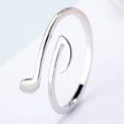 Note Open Ring White Gold - One Size
