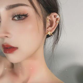 Rhinestone Star Ear Cuff 1 Pc - Gold - One Size