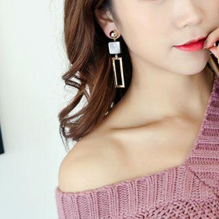 Scallop Square Dangle Earring As Shown In Figure - One Size