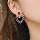 Polka Dot Heart Alloy Dangle Earring