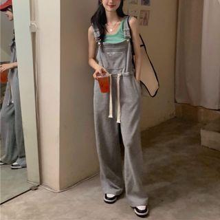 Lettering Dungaree / Crop Tank Top