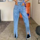 Slit-back Wide-leg Jeans