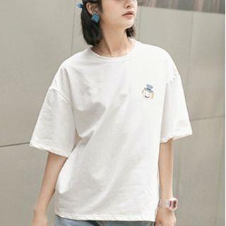 Short-sleeve Cartoon Clown Print T-shirt