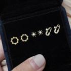 925 Sterling Silver Safety Pin / Star / Hoop Earring