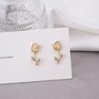Rhinestone Rose Earring 1 Pair - E2983 - As Shown In Figure - One Size