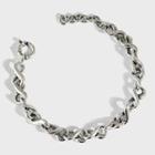 Chunky Chain Sterling Silver Bracelet Vintage Silver - One Size