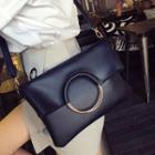 Set: Hoop Detail Shoulder Bag + Zip Pouch