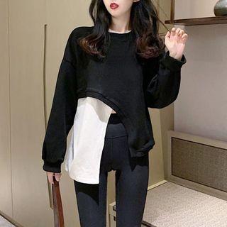 Mock Two-piece Loose Sweatshirt