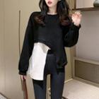 Mock Two-piece Loose Sweatshirt