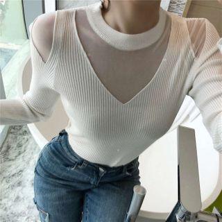 Mock Two Piece Knit Sweater
