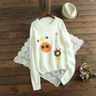 Applique Sweater Off-white - One Size