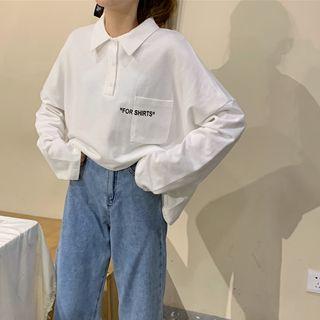 Long-sleeve Pocket Detail Polo Shirt