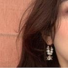 Star Freshwater Pearl Dangle Earring 1 Pair - Gold & White - One Size