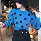 Dotted Lantern-sleeve Sweater