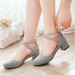 Low-heel Ankle Strap Sandals