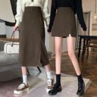 Plain High-waist A-line Mini Skirt / Midi Skirt (various Designs)