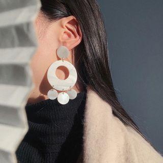Disc & Hoop Shell Dangle Earring