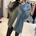 Two Tone Splited Sweater Blue & Gray - One Size