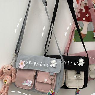Two-tone Japanese Print Crossbody Bag
