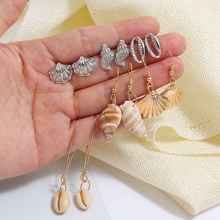6-pair Set: Shell Dangle Earring (assorted Designs) 1 Pair - As Shown In Figure - One Size