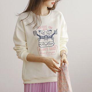Illustration-printed Pastel Sweatshirt