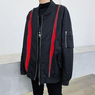 Color-block Jacket With Zip