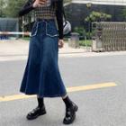 Mermaid Denim Midi Skirt