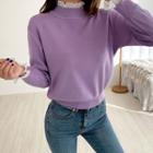 Pleated-frill Trim Knit Top